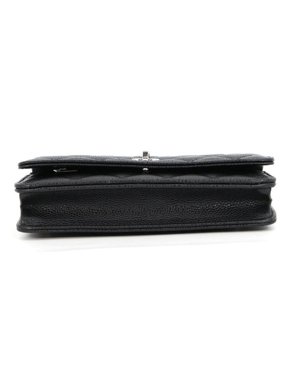 Chanel Chain Wallet Classic Quilted CC Logo Caviar Leather Black Shoulder - Picture 3 of 10
